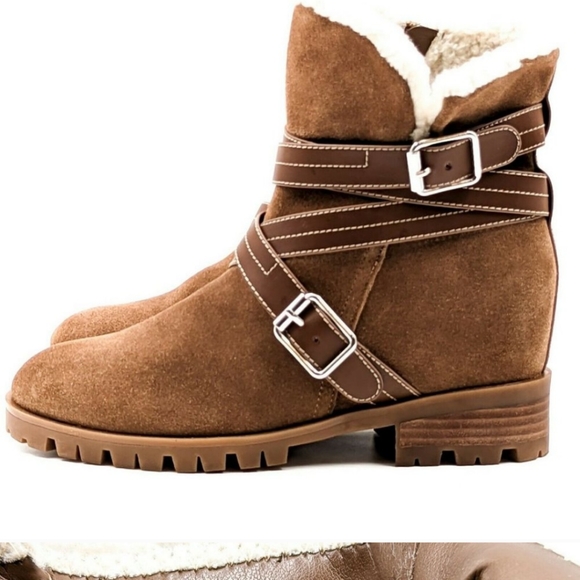 NINE WEST NEW W/ OUT BOX FAUX SUEDE WOMEN'S BOOTS - Picture 4 of 5